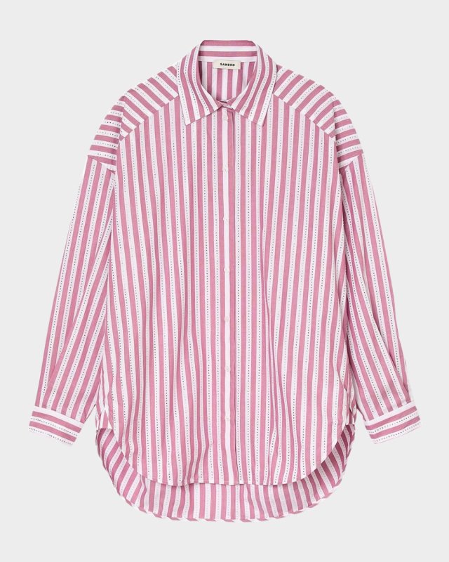 Charlie Rhinestone Striped Shirt